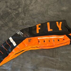 Men's Black and Orange Motocross Pants